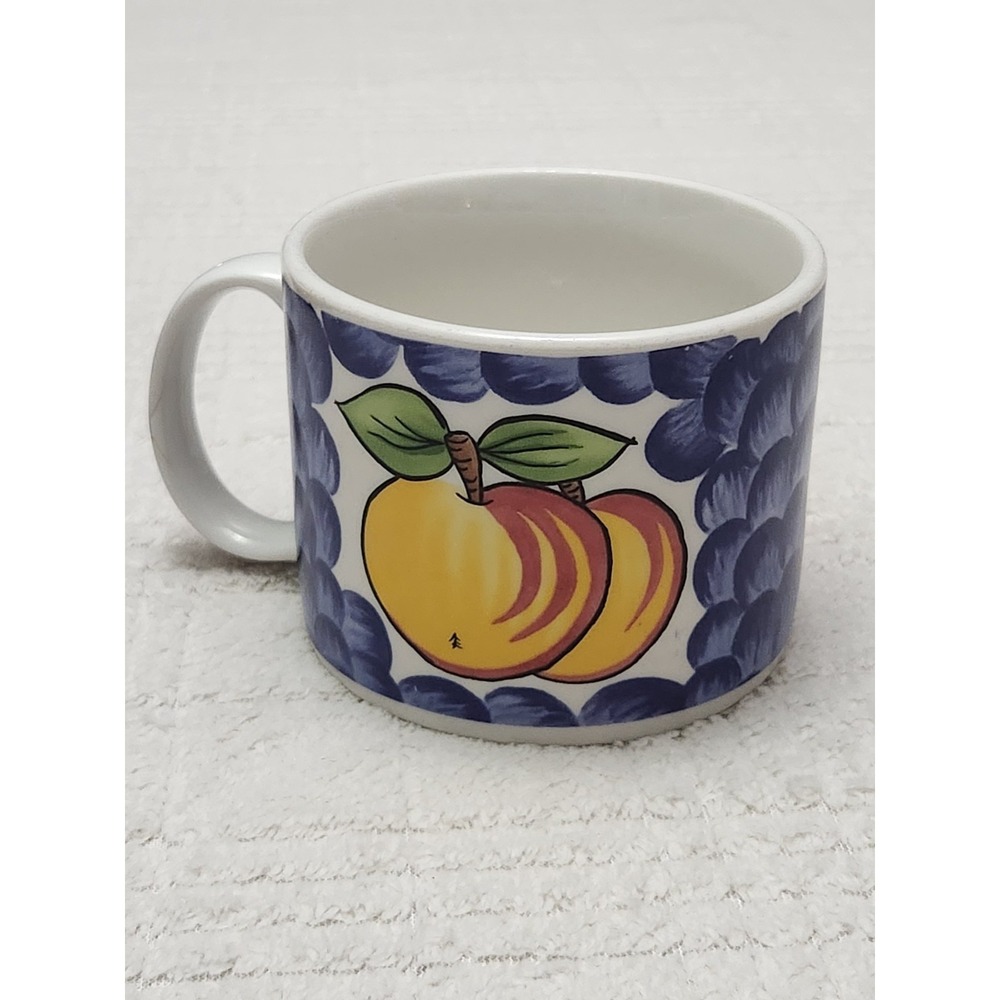 Italian Fruit Tabletops Unlimited Coffee Soup Mug Cup Peach Excellent Condition